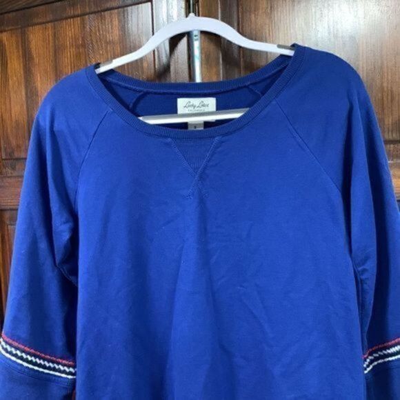 Lucky Lotus Bright Blue boho shirt size small - Picture 3 of 11